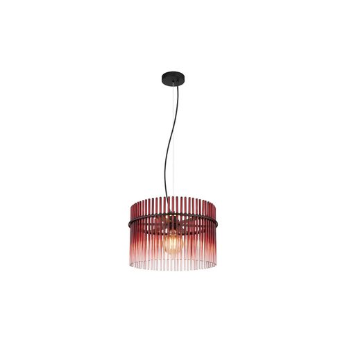 9007371462964 - Pendelleuchte Metall schwarz Glasstäbe Rot D 40 cm 9007371462964 - Pendelleuchte Metall schwarz Glasstäbe Rot D 40 cm
