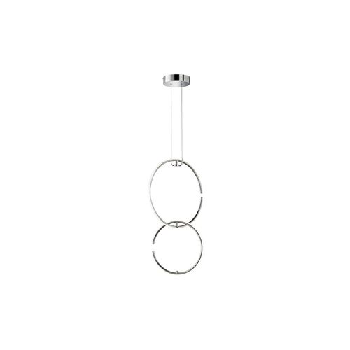 4003474375588 - Pendellampe LED Hängeleuchte Esstischlampe Deckenlampe Wohnzimmer Ring Design chrom 17W 1650lm 4000K LxBxH 45x21x230 cm Wofi 698902010500