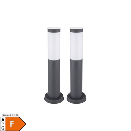 4059157133624 - Etc-shop - 2er Set led Außen Sockel Steh Lampe Garten Weg Beleuchtung edelstahl Terrassen Leuchte anthrazit