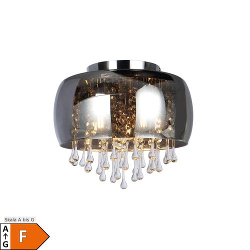 9007371548842 - LED Deckenlampe Chrom Glas rauchfarben 35 cm 9007371548842 - LED Deckenlampe Chrom Glas rauchfarben 35 cm