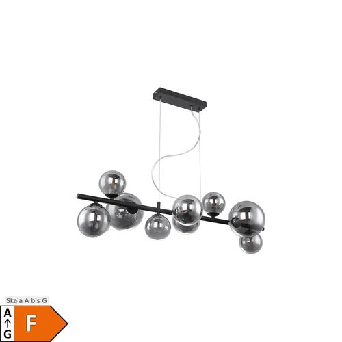 9007371470136 - - Pendelleuchte Kugel Glas Hängelampe Esstisch schwarz Wohnzimmerlampe hängend Modern Rauchglas 9x led 35W 350lm warmweiß LxH 86x120 cm 9007371470136 - - Pendelleuchte Kugel Glas Hängelampe Esstisch schwarz Wohnzimmerlampe hängend Modern Rauchglas 9x led 35W 350lm warmweiß LxH 86x120 cm