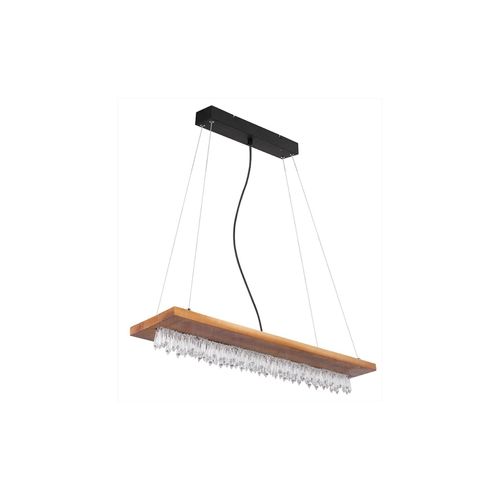 9007371422593 - LED Hängeleuchte Holz Kristalldeko schwarz braun H 145 cm 9007371422593 - LED Hängeleuchte Holz Kristalldeko schwarz braun H 145 cm