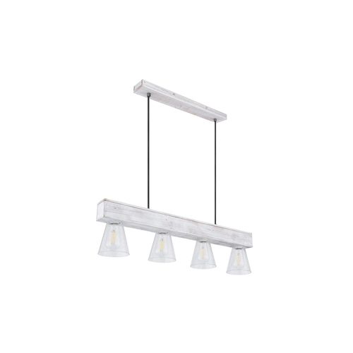 9007371544660 - Hängeleuchte Holz hell Glas transparent H 120 cm
