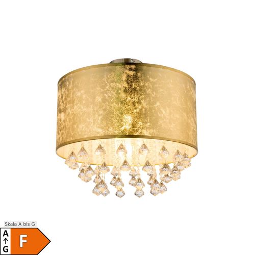 9007371568635 - LED Deckenleuchte im Blattgold Design mit Kristallen AMY