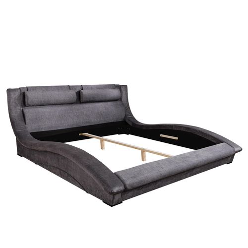 4251561916910 - riess-ambiente Bett SWING 180x200cm grau Samt geschwungenes Rahmenbett 4251561916910 - riess-ambiente Bett SWING 180x200cm grau Samt geschwungenes Rahmenbett