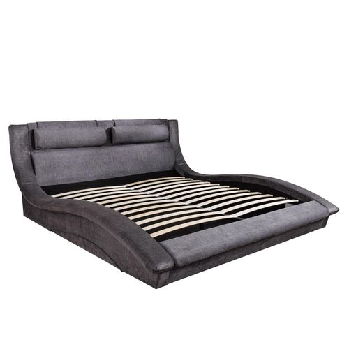 4251561920016 - riess-ambiente Bett SWING 160x200cm grau Samt mit Stauraum geschwungenes Doppelbett 4251561920016 - riess-ambiente Bett SWING 160x200cm grau Samt mit Stauraum geschwungenes Doppelbett