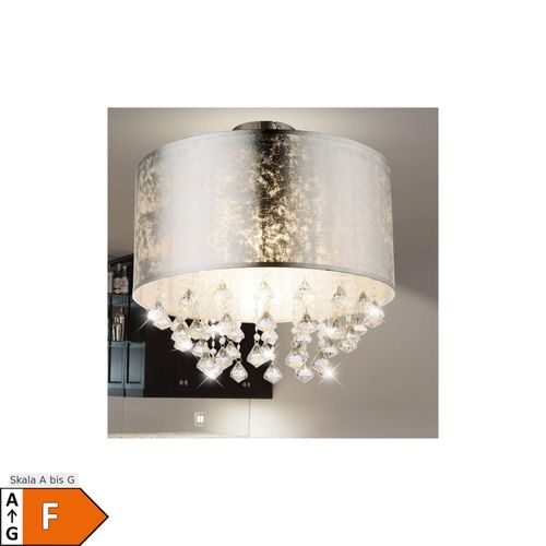 9007371539383 - LED Deckenlampe im Blattsilber Design mit Kristallen AMY