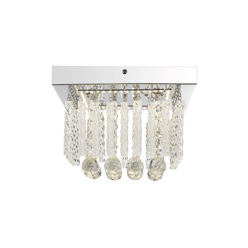 9007371544219 - LED Deckenlampe Chrom Glasstäbe Kristalle quadratisch