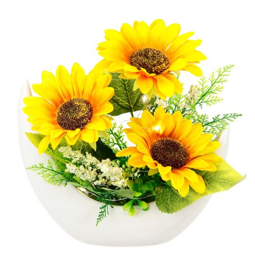 4019844810054 - Kunstblume IGEA Arrangement Sonnenblumen gelb B23cm H26cm L10cm Polyester Kunstpflanzen Mit LED-Licht in Schale Herbstliche Blumen Kunstpflanze Gesteck Deko 4019844810054 - Kunstblume IGEA Arrangement Sonnenblumen gelb B23cm H26cm L10cm Polyester Kunstpflanzen Mit LED-Licht in Schale Herbstliche Blumen Kunstpflanze Gesteck Deko