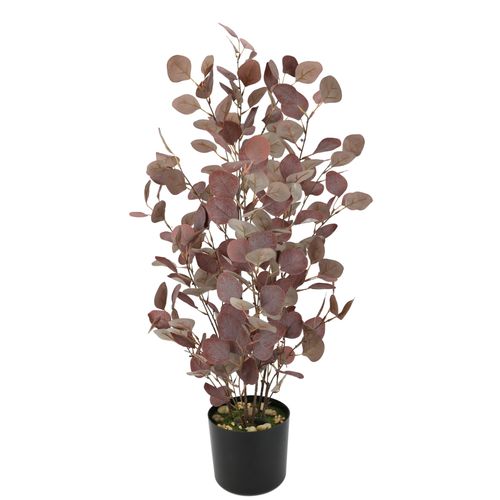 4019844764012 - Kunstpflanze IGEA Eukalyptuspflanze rot (burgund) B40cm H90cm L30cm Polyester Kunstpflanzen Im Topf künstlicher Eukalyptus Eukalyptusbaum Eukalyptusbusch Pflanze