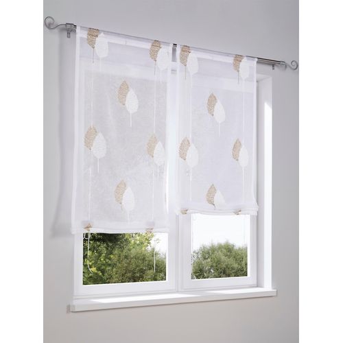 6941446667089 - Raffrollo HEINE HOME Raffrollos Gr 140 cm Stangendurchzug 45 cm beige (sand) Raffrollos halbtransparent 6941446667089 - Raffrollo HEINE HOME Raffrollos Gr 140 cm Stangendurchzug 45 cm beige (sand) Raffrollos halbtransparent