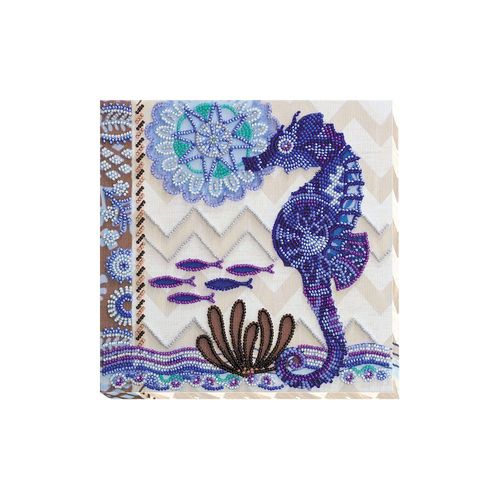 4823095803365 - Perlen-Stickbild Seepferdchen 20 x 20 cm