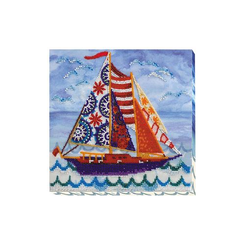 4823095803389 - Perlen-Stickbild Segelschiff 20 x 20 cm