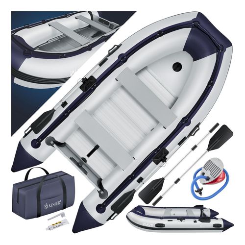4260729110176 - KESSER® Schlauchboot 320 m für 4 Personen - WAVE Motor geeignet Freizeitboot Paddelboot Motorboot Angelboot - mit 2 Sitzbänken - Alu-Boden Paddel Pumpe Reparaturset & Tasche aufblasbar PVC