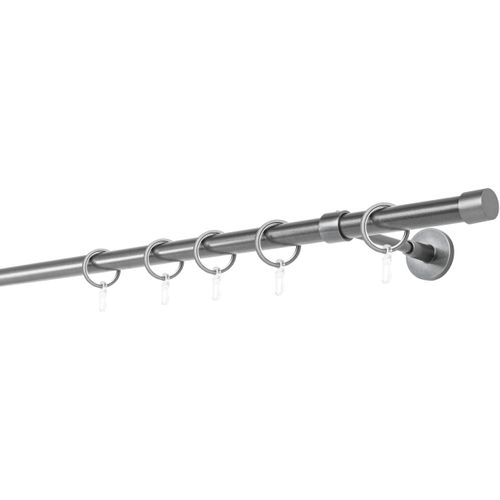 4066866135863 - Ondeco - Gardinenstange auf Maß 20mm Cap 1-lauf Vorhangstange Wandträger Deckenträger 14cm Stilgarnitur mit Ringen für Vorhänge - Anthrazit - 310cm 4066866135863 - Ondeco - Gardinenstange auf Maß 20mm Cap 1-lauf Vorhangstange Wandträger Deckenträger 14cm Stilgarnitur mit Ringen für Vorhänge - Anthrazit - 310cm