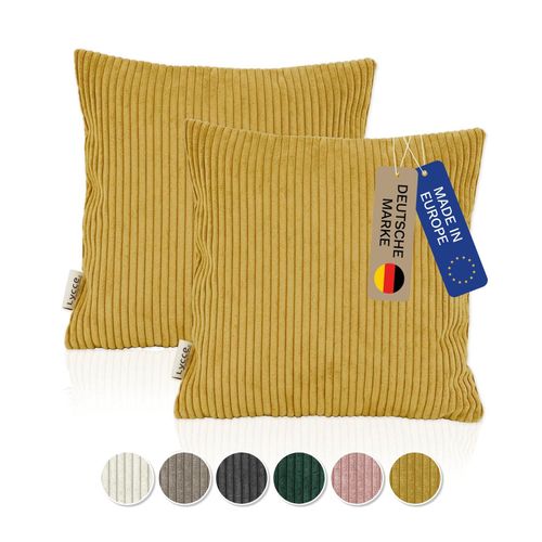 4260474667659 - Lycce 2er Set Kissenbezug aus trendigem Cordstoff (40 x 40 cm) 4260474667659 - Lycce 2er Set Kissenbezug aus trendigem Cordstoff (40 x 40 cm)