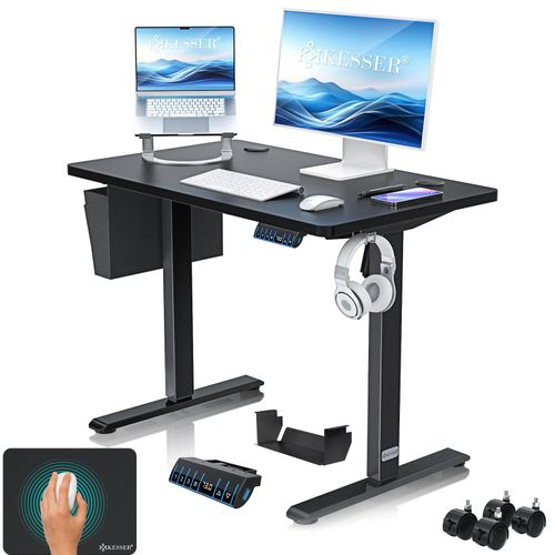 4255598328784 - KESSER® Höhenverstellbarer Schreibtisch elektrisch Ergonomisch Steh-Sitz Schreibtisch 3-Funktions-Memory Steuerung Inkl 360° Rollen & USB-Ladeanschluss Computertisch für Homeoffice 4255598328784 - KESSER® Höhenverstellbarer Schreibtisch elektrisch Ergonomisch Steh-Sitz Schreibtisch 3-Funktions-Memory Steuerung Inkl 360° Rollen & USB-Ladeanschluss Computertisch für Homeoffice