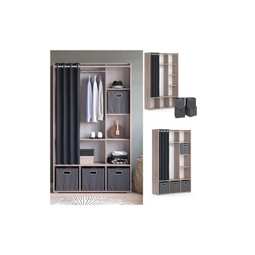 4066731329847 - Kleiderschrank Schlafzimmerschrank Garderobe Luigi Sonoma Faltbox 106 x 178 cm modern Schrankregal Organizer Vorhang Kleiderstange Fächer Aufbewahrung Ablage 4066731329847 - Kleiderschrank Schlafzimmerschrank Garderobe Luigi Sonoma Faltbox 106 x 178 cm modern Schrankregal Organizer Vorhang Kleiderstange Fächer Aufbewahrung Ablage