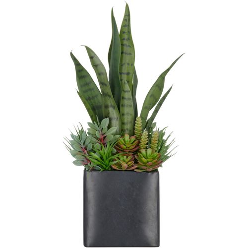 4064118326298 - Kunstpflanze CREATIV GREEN Arrangement aus Sukkulenten grün H55cm Kunststoff Kunstpflanzen mit verschiedenen Sukkulenten