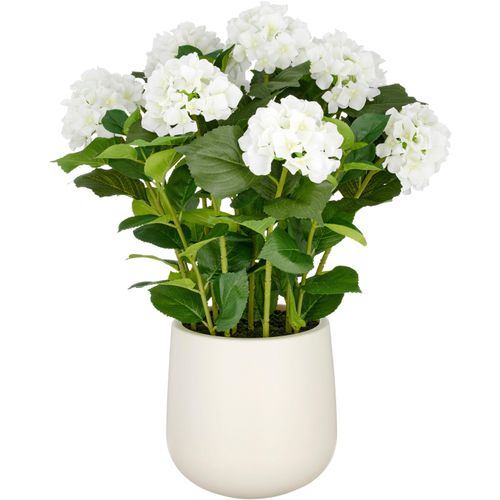 4064118325680 - Kunstpflanze CREATIV GREEN Hortensie weiß H70cm Kunststoff Kunstpflanzen im eleganten Topf