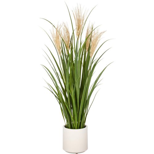 4064118325499 - Kunstgras CREATIV GREEN Grasbusch Schilfrohr grün H125cm Kunststoff Kunstpflanzen im eleganten Topf