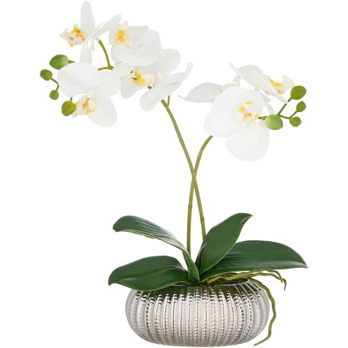 4064118325765 - Kunstorchidee CREATIV GREEN Orchidee Phalaenopsis weiß H38cm Kunststoff Kunstpflanzen mit real-touch-Blüten