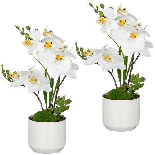 4064118325963 - Kunstorchidee CREATIV GREEN Orchidee Phalaenopsis weiß H30cm Kunststoff Kunstpflanzen mit real-touch-Blüten