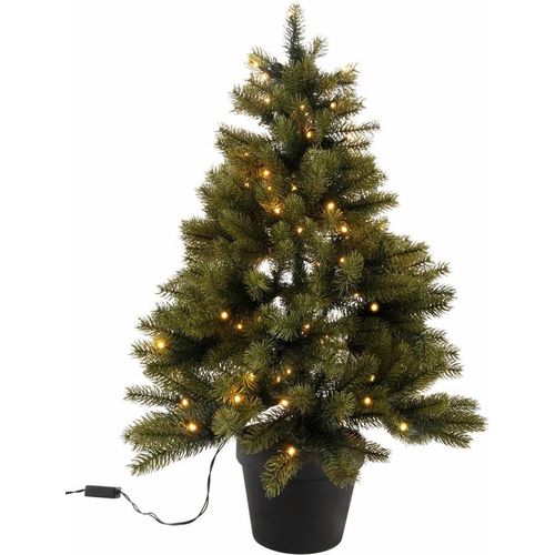 4003529217429 - Künstlicher Weihnachtsbaum CREATIV DECO Weihnachtsdeko künstlicher Christbaum Tannenbaum Weihnachtsbäume grün Weihnachtsdekoration Kunstweihnachtsbäume Kunstbäume mit schwarzem Kunststoff-Topf und LED-Lichterkette batteriebetrieben