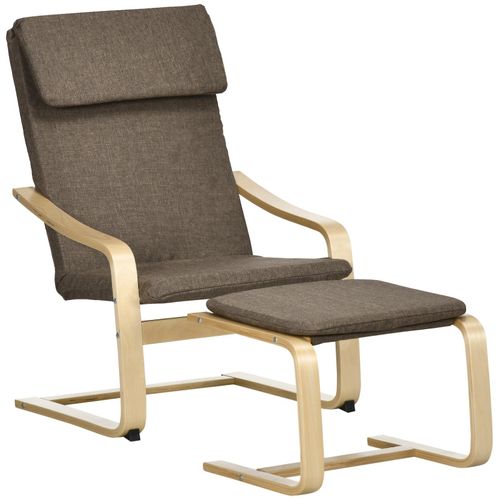 4255633524614 - Relaxsessel mit Hocker mit Fußpolster Kopfpolster und Armlehnen braun 67B x 72T x 100H cm relaxsessel mit fußhocker ruhesessel mit armlehne relaxstuhl