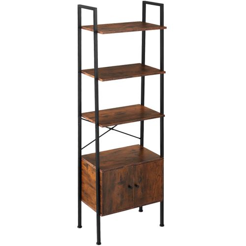 4061173242839 - tectake® Leiterregal Industrial Style mit 4 Ebenen und 2 Schrankfächern mit Magnettüren inklusive Kippschutz 575 x 34 x 173 cm 4061173242839 - tectake® Leiterregal Industrial Style mit 4 Ebenen und 2 Schrankfächern mit Magnettüren inklusive Kippschutz 575 x 34 x 173 cm