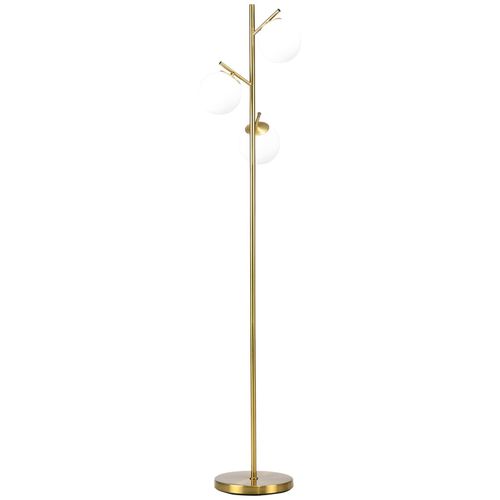 4255633535917 - Stehleuchte Stehlampe 40 w Standlampe mit 3 E27 Fassungen Standleuchte mit 3 Lampenschirmen aus Glas für Wohnzimmer Höhe 169 cm Metall exkl