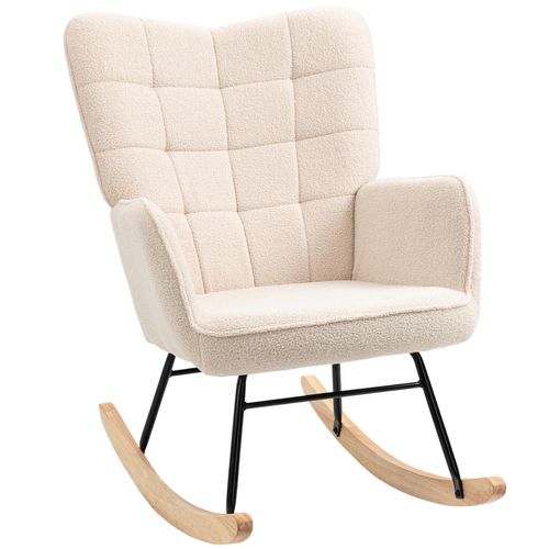 4255633521903 - Schaukelstuhl mit Armlehnen und Holzfüßen grau 71L x 92B x 101H cm schaukelstuhl relaxstuhl schwingsessel schaukelsessel