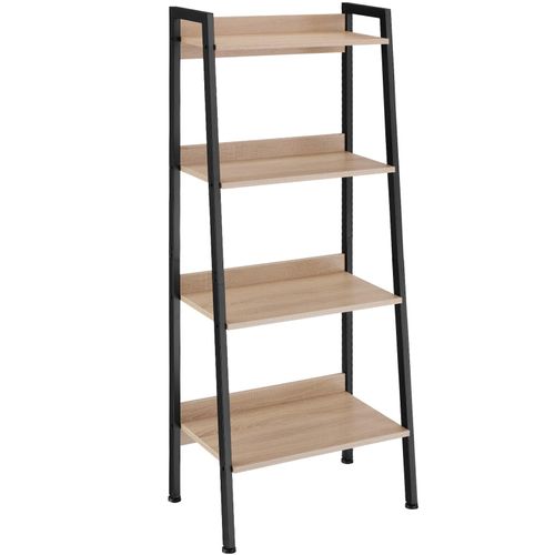 4061173242808 - tectake® Leiterregal Industrial Style mit 4 offenen Fächern mit verstellbarem Einlegeboden inklusive Kippschutz 575 x 34 x 138 cm