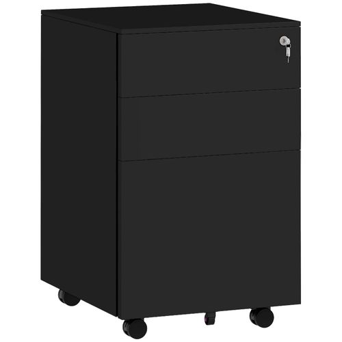 4255633571175 - Rollcontainer Aktenschrank mit 3 Schubladen Büroschrank mit Schloss Druckschrank Unterschrank mit Hängeregistratur Bürocontainer im A4-Format