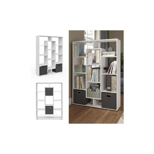 4066731034543 - Raumteiler Bücherregal Standregal Weiß Fächer Aktenregal Hochregal Faltbox 4066731034543 - Raumteiler Bücherregal Standregal Weiß Fächer Aktenregal Hochregal Faltbox