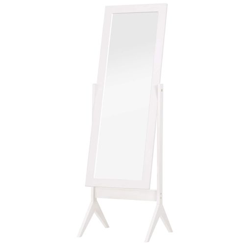 4250871291397 - Standspiegel Ganzkörperspiegel Schminkspiegel Erhöhte Füße Pflegeleicht MDF Weiß 47 x 46 x 148 cm 4250871291397 - Standspiegel Ganzkörperspiegel Schminkspiegel Erhöhte Füße Pflegeleicht MDF Weiß 47 x 46 x 148 cm