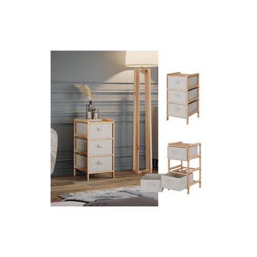 4066731446353 - Kommode Bruno Beige 345 x 67 cm mit 3 Stoffschubladen Vicco