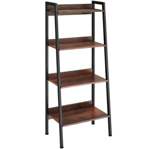 4061173242792 - tectake® Leiterregal Industrial Style mit 4 offenen Fächern mit verstellbarem Einlegeboden inklusive Kippschutz 575 x 34 x 138 cm 4061173242792 - tectake® Leiterregal Industrial Style mit 4 offenen Fächern mit verstellbarem Einlegeboden inklusive Kippschutz 575 x 34 x 138 cm