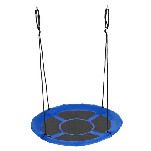 4255633549501 - Nestschaukel Ø110 cm Hängeschaukel bis 100 kg verstellbar Kinderschaukel Kinderschaukel Garten-Schaukel Tellerschaukel für 3-12 Jahre Kinder Blau