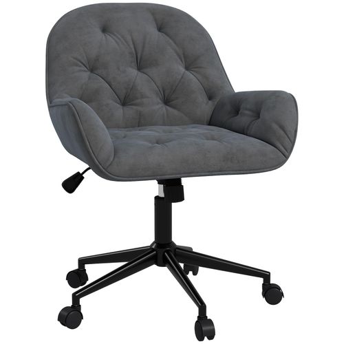 4255633548481 - Bürostuhl Drehstuhl Bürosessel höhenverstellbarer Chefsessel Stuhl Schreibtischstuhl Sessel Büro samtartiges Polyester Dunkelgrau 60 x 61 x 81-91 cm 4255633548481 - Bürostuhl Drehstuhl Bürosessel höhenverstellbarer Chefsessel Stuhl Schreibtischstuhl Sessel Büro samtartiges Polyester Dunkelgrau 60 x 61 x 81-91 cm