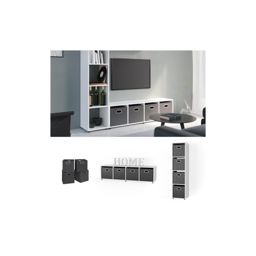 4066731034611 - Raumteiler Standregal Bücherregal Ludus Weiß 4 Fächer Faltboxen Büroregal 4066731034611 - Raumteiler Standregal Bücherregal Ludus Weiß 4 Fächer Faltboxen Büroregal