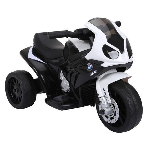 4250871269761 - Homcom - Elektro Kindermotorrad Kinderfahrzeug Lizensiert von bmw S1000RR Elektro-Dreirad mit Akku Stahl Schwarz 66 x 37 x 44 cm - Schwarz