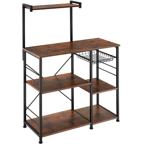 4061173243355 - tectake® Küchenregal Industrial Style 6 Ablagen und ausziehbarer Gitterkorb 90 x 40 x 1315 cm