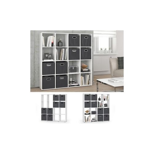 4066731034567 - Raumteiler Bücherregal Standregal 16 Fächer Weiß Karree Faltboxen Regal Vicco 4066731034567 - Raumteiler Bücherregal Standregal 16 Fächer Weiß Karree Faltboxen Regal Vicco