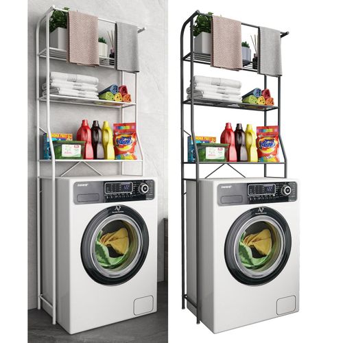 4051814429101 - Metall Überbauschrank Waschmaschine Überbau Schrank Waschmaschinenschrank Tubas L (Farbe Schwarz)