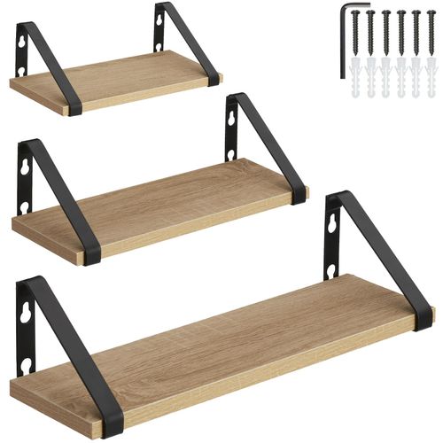 4061173209139 - tectake® 3er Set Wandregal Industrial Style Belastbarkeit je Regal 15 kg Höhe 12 cm
