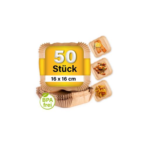 4067522070078 - GOURMETmaxx Backpapier-Schalen für Heißluft-Fritteusen 50er-Set 16x16x45cm braun 4067522070078 - GOURMETmaxx Backpapier-Schalen für Heißluft-Fritteusen 50er-Set 16x16x45cm braun