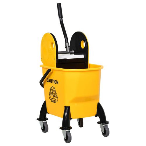 4250871287376 - Wischwagen mit Auswringvorrichtung gelb 44 x 36 x 90 cm (LxBxH) Reinigungswagen Putzwagen Systemwagen mit Rollen