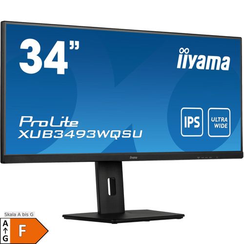 4948570121359 - PROLITE XUB3493WQSU-B5 LED-Monitor EEK F (A - G) 864 cm (34 Zoll) 3440 x 1440 Pixel 219 4 ms HDMI® DisplayPort USB 30 Kopfhörer (35 mm Klinke)