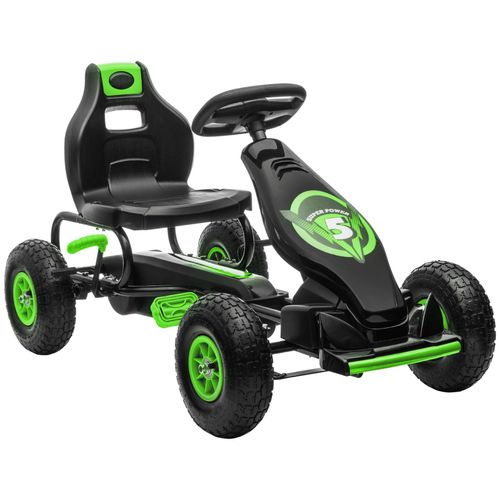 4255633517142 - Homcom - Gokart Kinderfahrzeug mit verstellbarem Sitz Tretfahrzeug mit Gummireifen Pedal und Handbremse Kettcar für 5-12 Jahre Kinder Outdoor